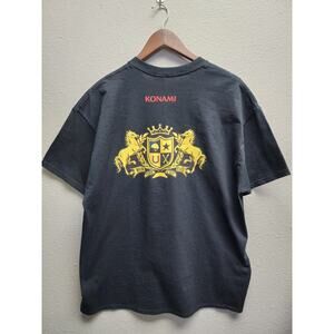 Konami Fortune Cup Tee XL Black Crest Logo Gaming Video Game Promo